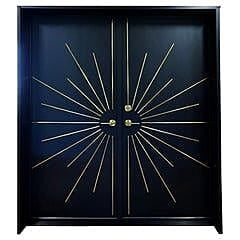 Elegant HDHMR Profile Double Door with Gold Radiant Inlays