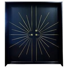 Elegant HDHMR Profile Double Door with Gold Radiant Inlays