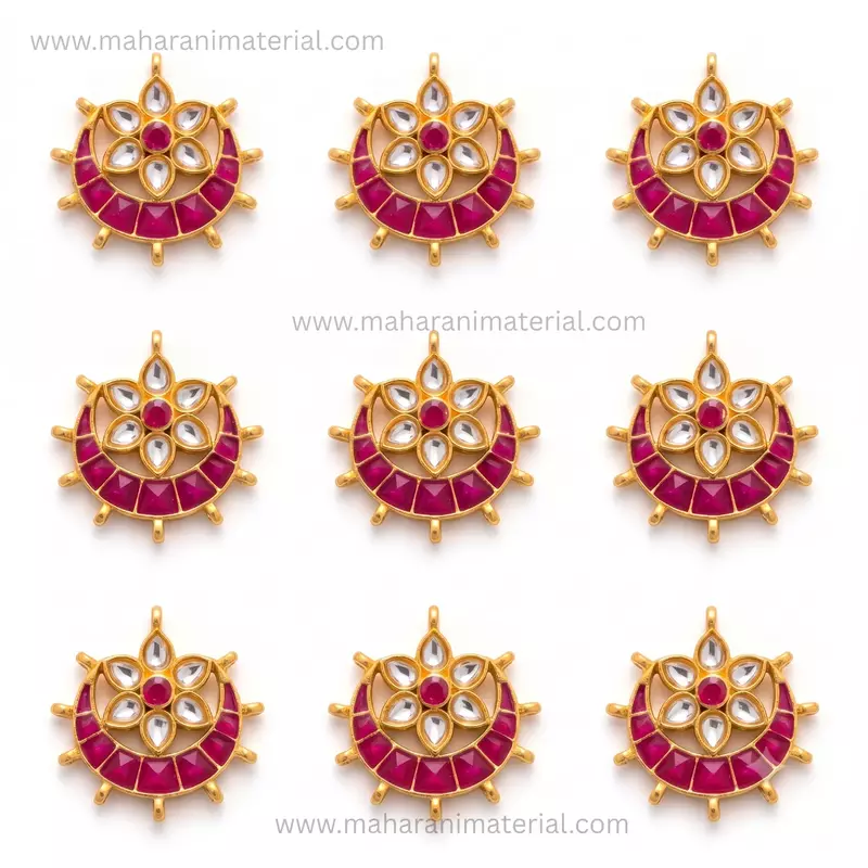 Chandra Flower Meena Brooch