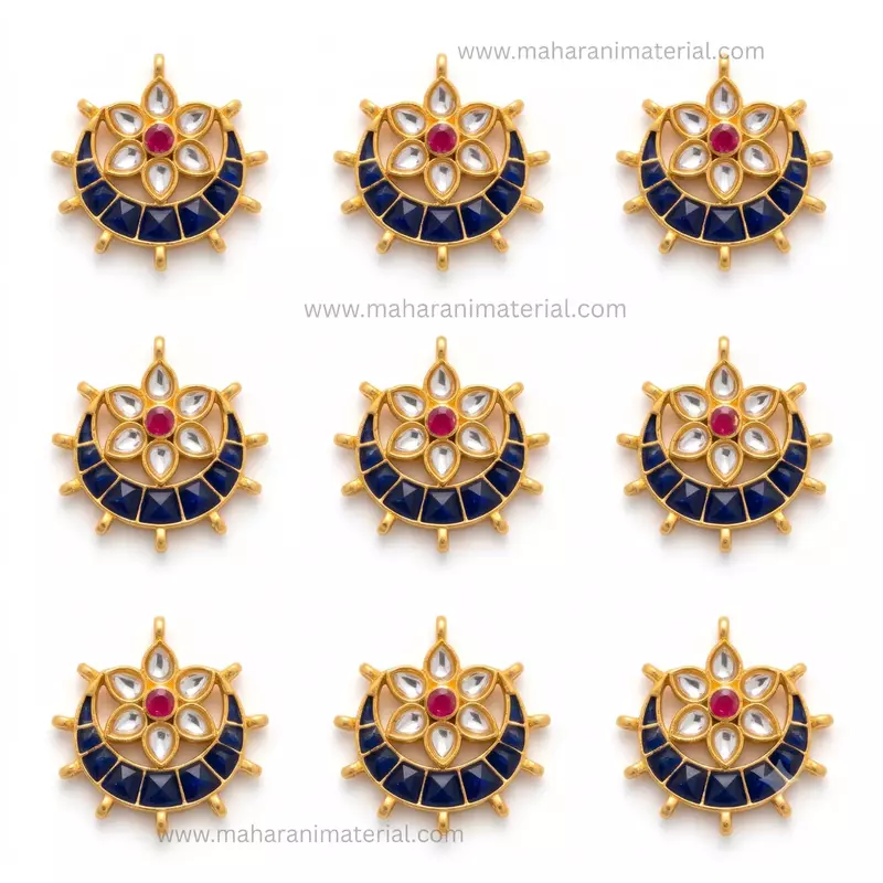 Chandra Flower Meena Brooch