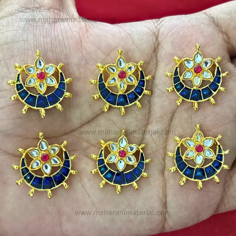 Chandra Flower Meena Brooch