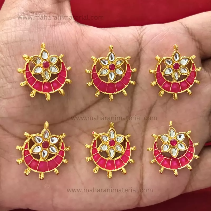 Chandra Flower Meena Brooch