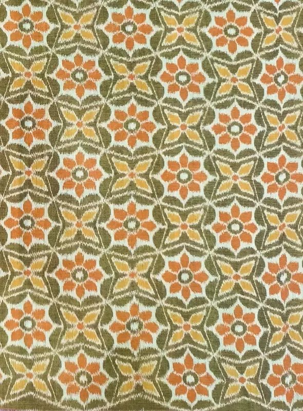 3D FLOWER BANDHA FABRIC-OLIVE
