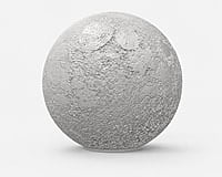 Front view of 3D printed moon sculpture