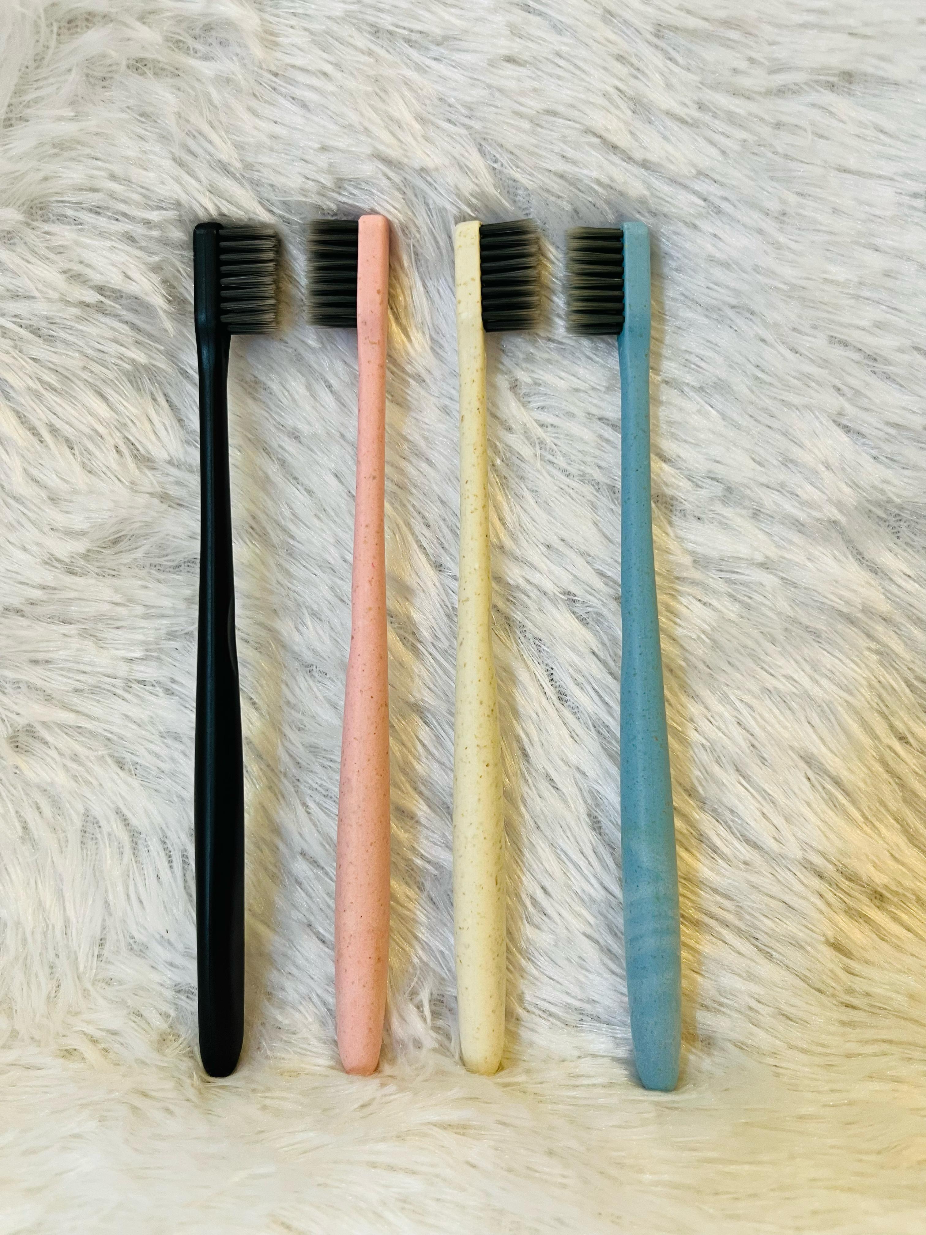 Wheat Straw Tooth Brush - Charcoal Bristles - Pack of 1