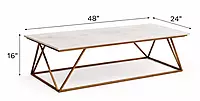 Coasters White Marble Top Coffee Table