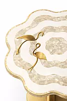 Carver Accent Peg Table Marble Inlay Top