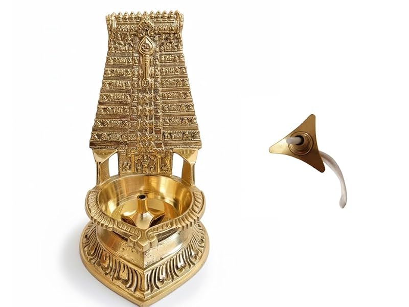 Brass Lord Murugan Temple Diya
