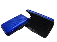Blue Aluminium Credit Card Holder - Durable and Lightweight