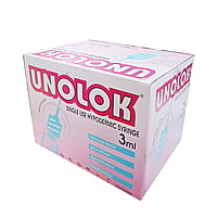 HMD Unolok Syringe 3ml 26G x 1.5 Inch Needle | Sterile Luer Lock Disposable Syringe | Box of 100
