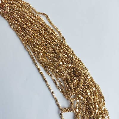 Half Cut Beads Bright Gold