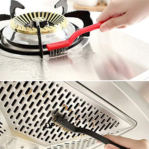 3-Piece Wire Brush Set (Nylon, Brass & Stainless Steel) for Rust, Grout & Stove Cleaning