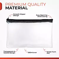 Pack of 12 Janrax 8x5"" Assorted Colour Zip Clear Exam Pencil Cases