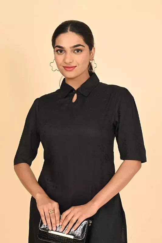 Women's Short Kurta - Black