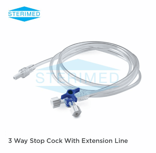 3 Way Stop Cock With Extension Line