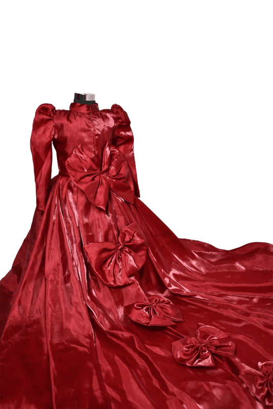 Royal Crimson Satin Princess Gown