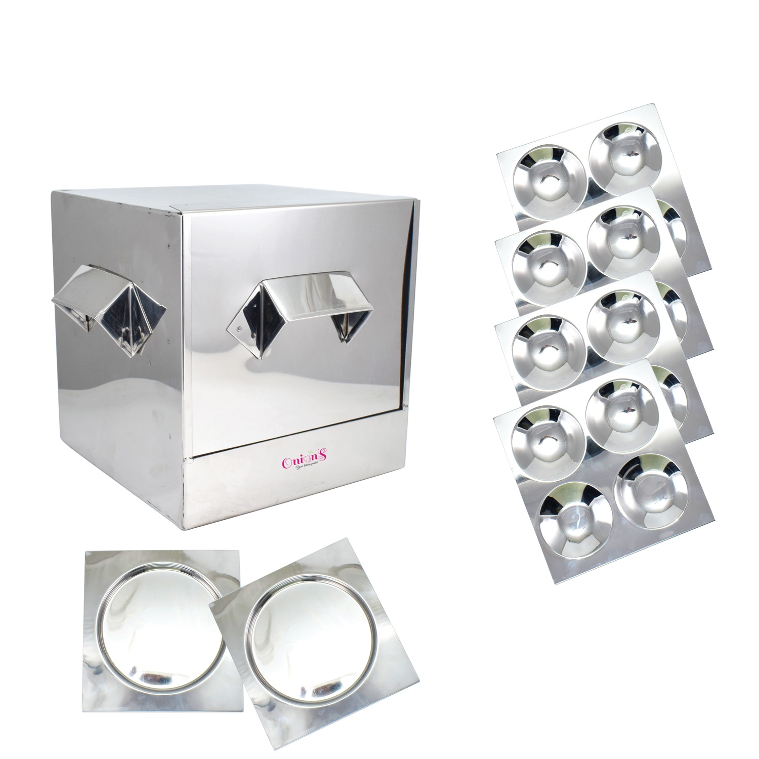 Onions Stainless Steel Cauka/Square/Cubic Idly cooker – FOR HOME USE ONLY