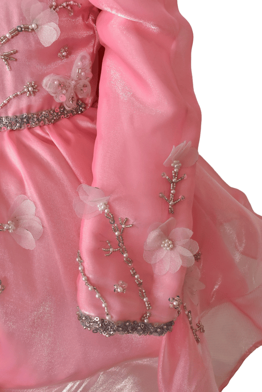 Pink Flower and Pearl Sparkly Dress