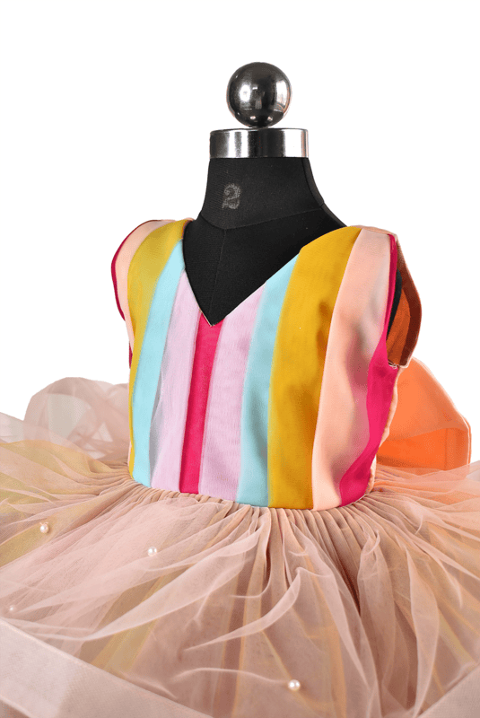 Rainbow Strap Layered Tulle Dress