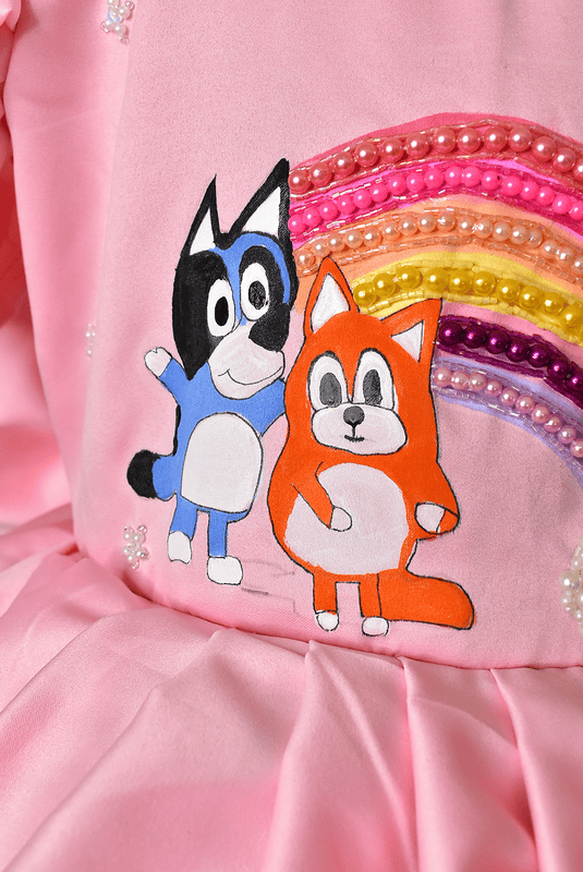 Vibrant Bluey Theme Tutu Dress