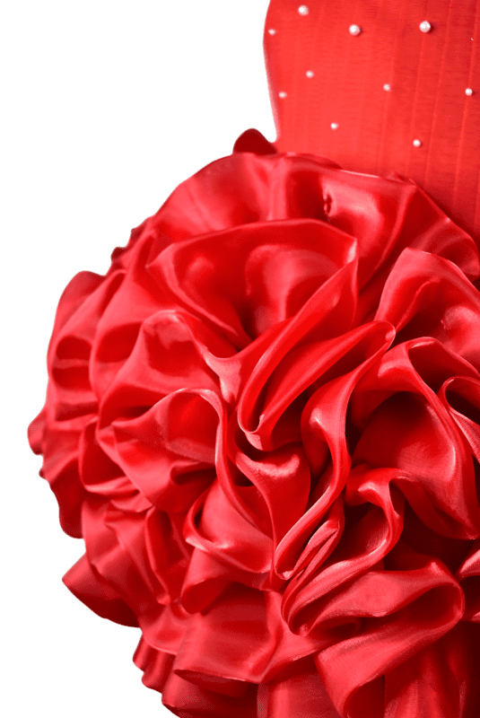 Ruby Red Ruffle Princess Gown