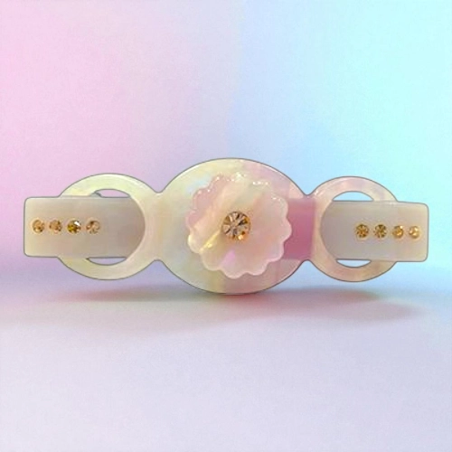 Elegant Flower & Stone Hair Barrette