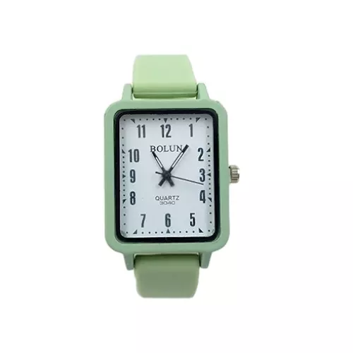 Bolun Sage Green Rectangular Watch - Minimalist Analog