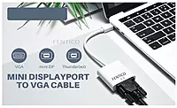 Mini (DP) DisplayPort (M) to VGA (F) Adapter Compatible with Computer, Desktop, Laptop, PC, Monitor, Projector, HDTV-White