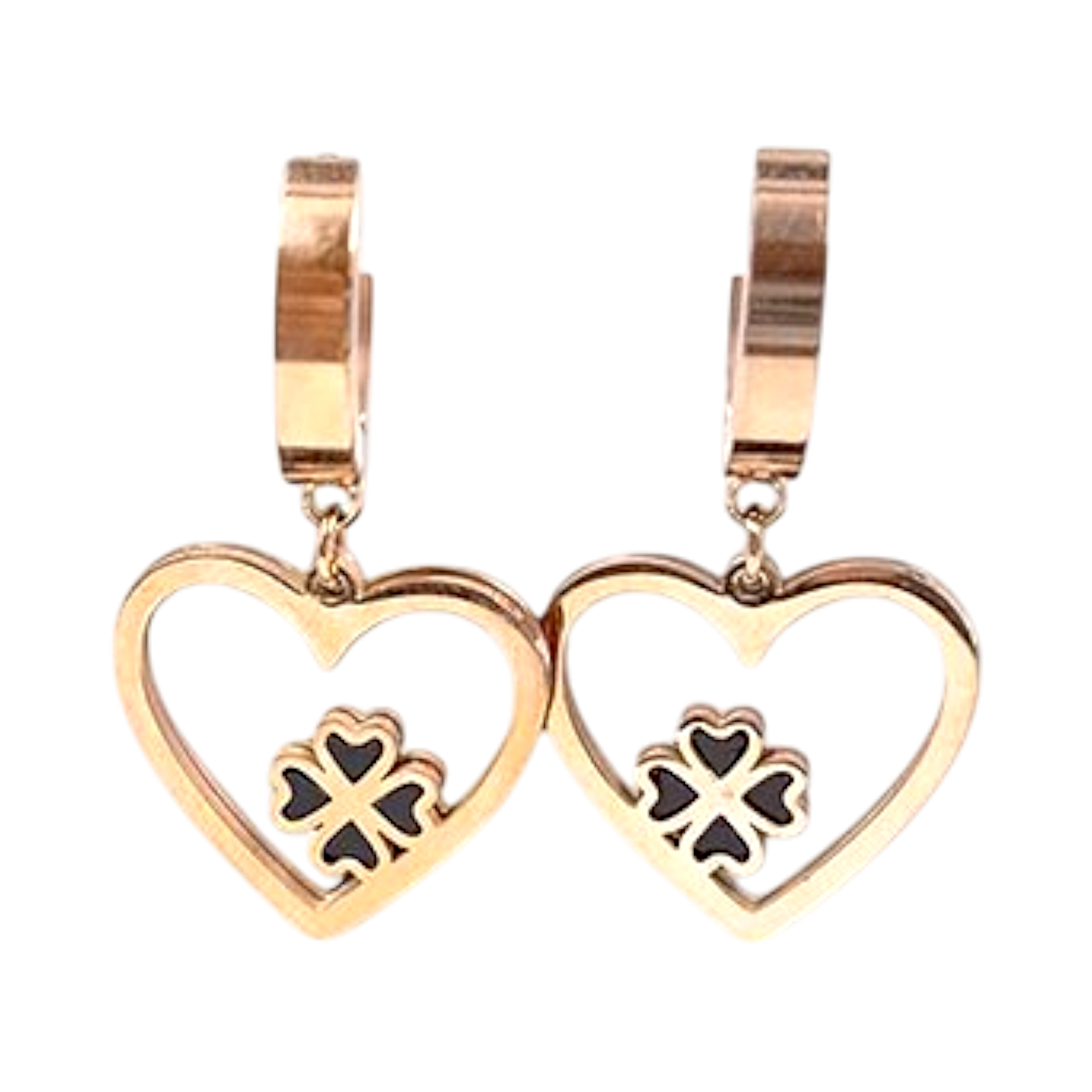Chic Gold Heart Hoop Earrings