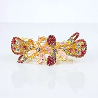 Dazzling Crystal Embellished Floral Hair Barrette