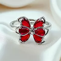 Elegant Butterfly Ring | Adjustable Silver-Plated Statement Jewelry
