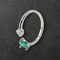 Heart Gemstone Adjustable Ring | Silver-Plated Statement Jewelry