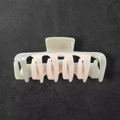 Sage Green & Blush Pink Swirl Claw Clip | Large Glitter Hair Clip for Thick Hair