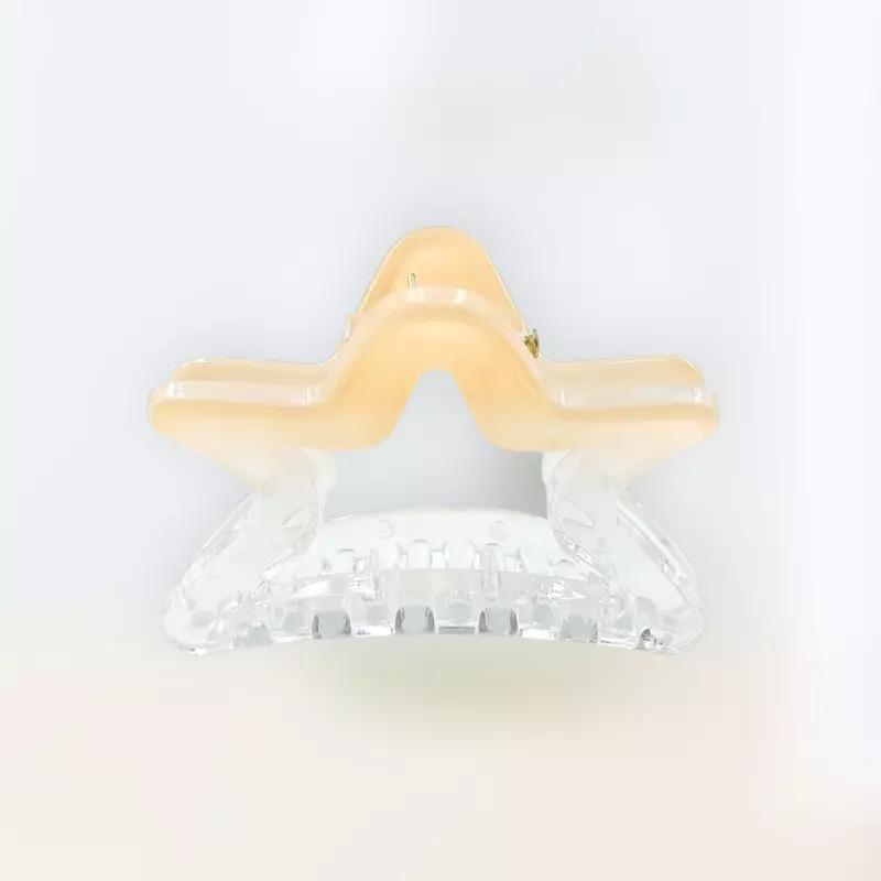 Chic Starfish Clear & Nude Peach Hair Claw Clip - Medium Size