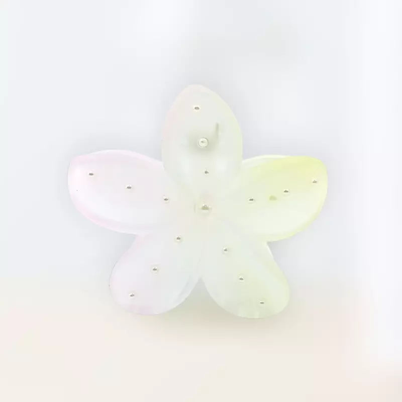 Gradient Flower Hair Claw Clip | Pink & Pale Yellow Floral Hair Accessory