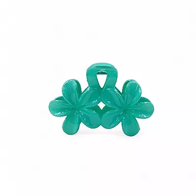 Teal Mini Flower Hair Claw Clips