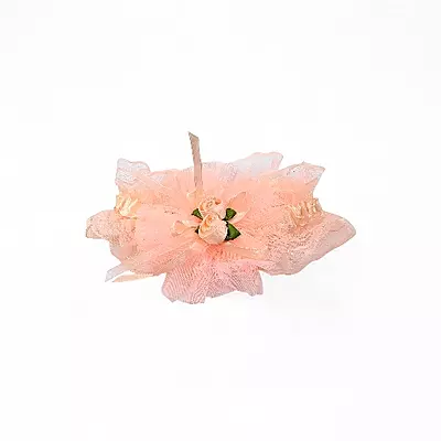 Delicate Peach Lace & Tulle Baby Girl Headband - Newborn to Toddler