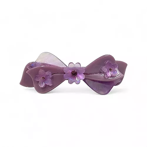 Elegant Lavender Bow Hair Barrette Clip for Women