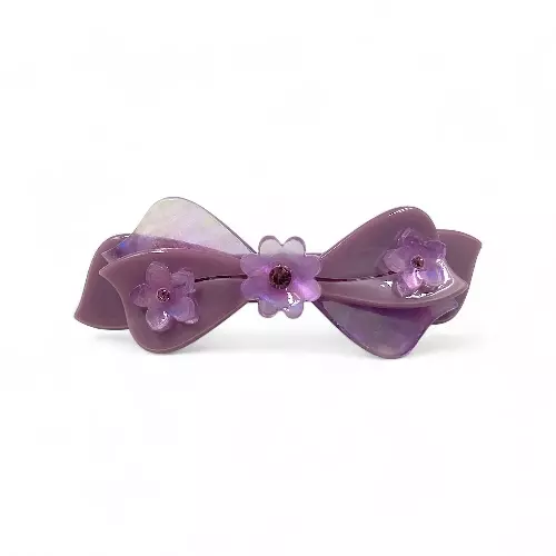 Elegant Lavender Bow Hair Barrette Clip for Women