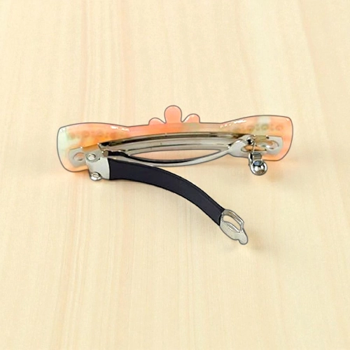Acetate Hair Barrette with Floral Accent