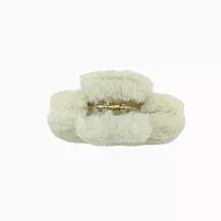 Plush Faux Fur Hair Claw Clip - Vibrant Ivory Hair Clamp