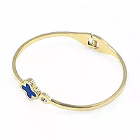 Blue Clover Anti-Tarnish Gold Bangle - Stainless Steel
