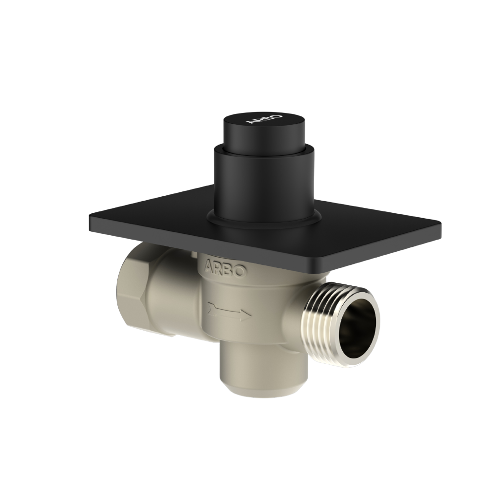 Metropole Forged Brass WC Flush Valve With Exposed Shut Off Provision & Square Plate