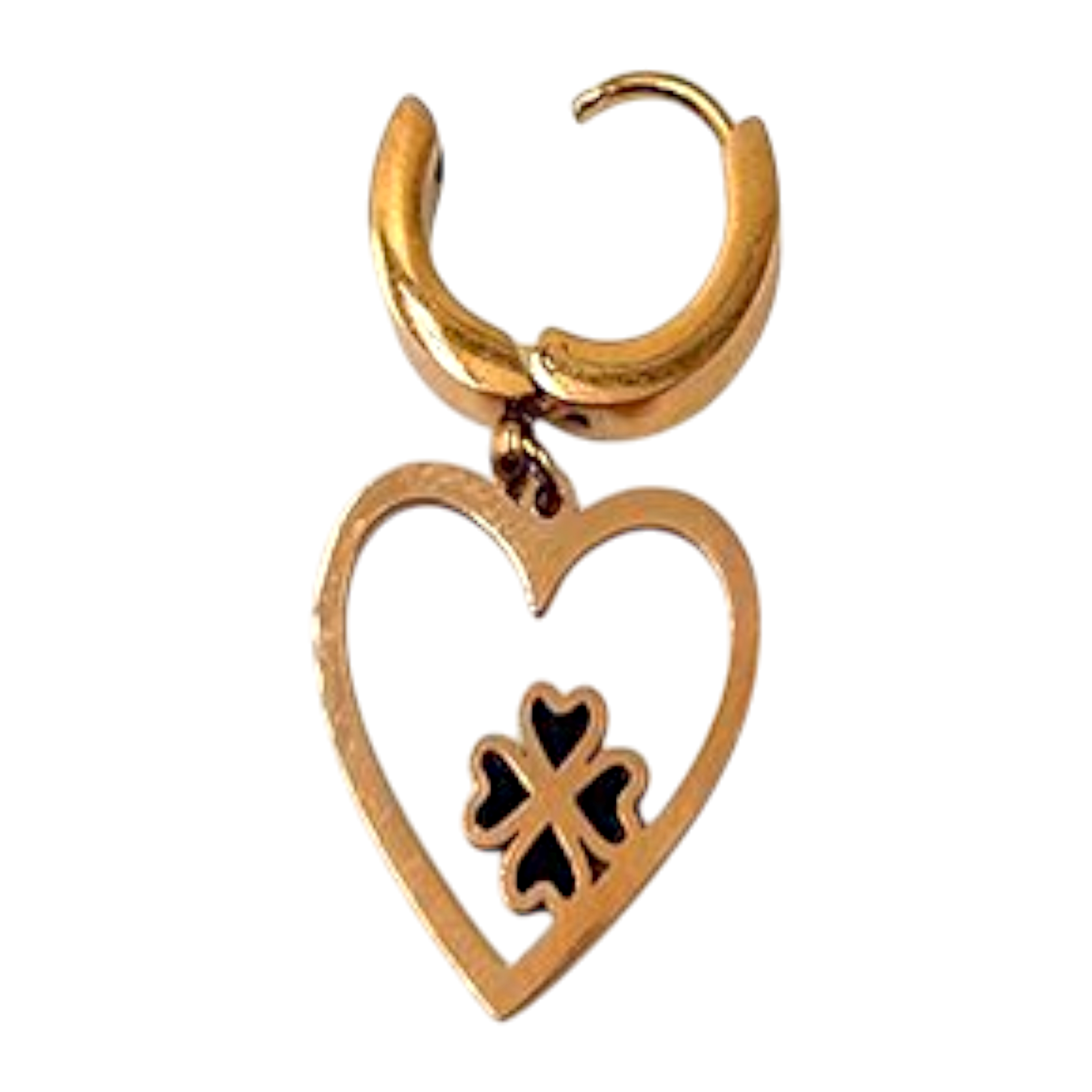 Chic Gold Heart Hoop Earrings