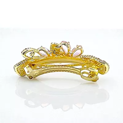 Dazzling Crystal Embellished Floral Hair Barrette