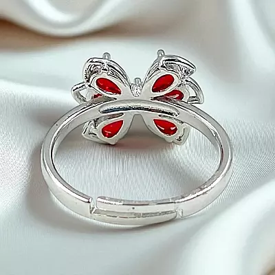 Elegant Butterfly Ring | Adjustable Silver-Plated Statement Jewelry