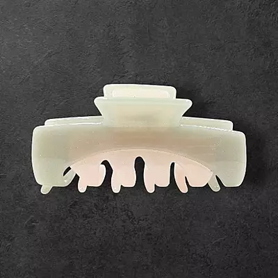 Sage Green & Blush Pink Swirl Claw Clip | Large Glitter Hair Clip for Thick Hair