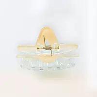 Chic Starfish Clear & Nude Peach Hair Claw Clip - Medium Size