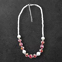 Berry Pink Bead & Pearl Necklace and Earring Set | Elegant Fashion Jewelry