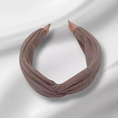 Chic Dusty Rose Knotted Headband - Textured Fabric Hair Accessory